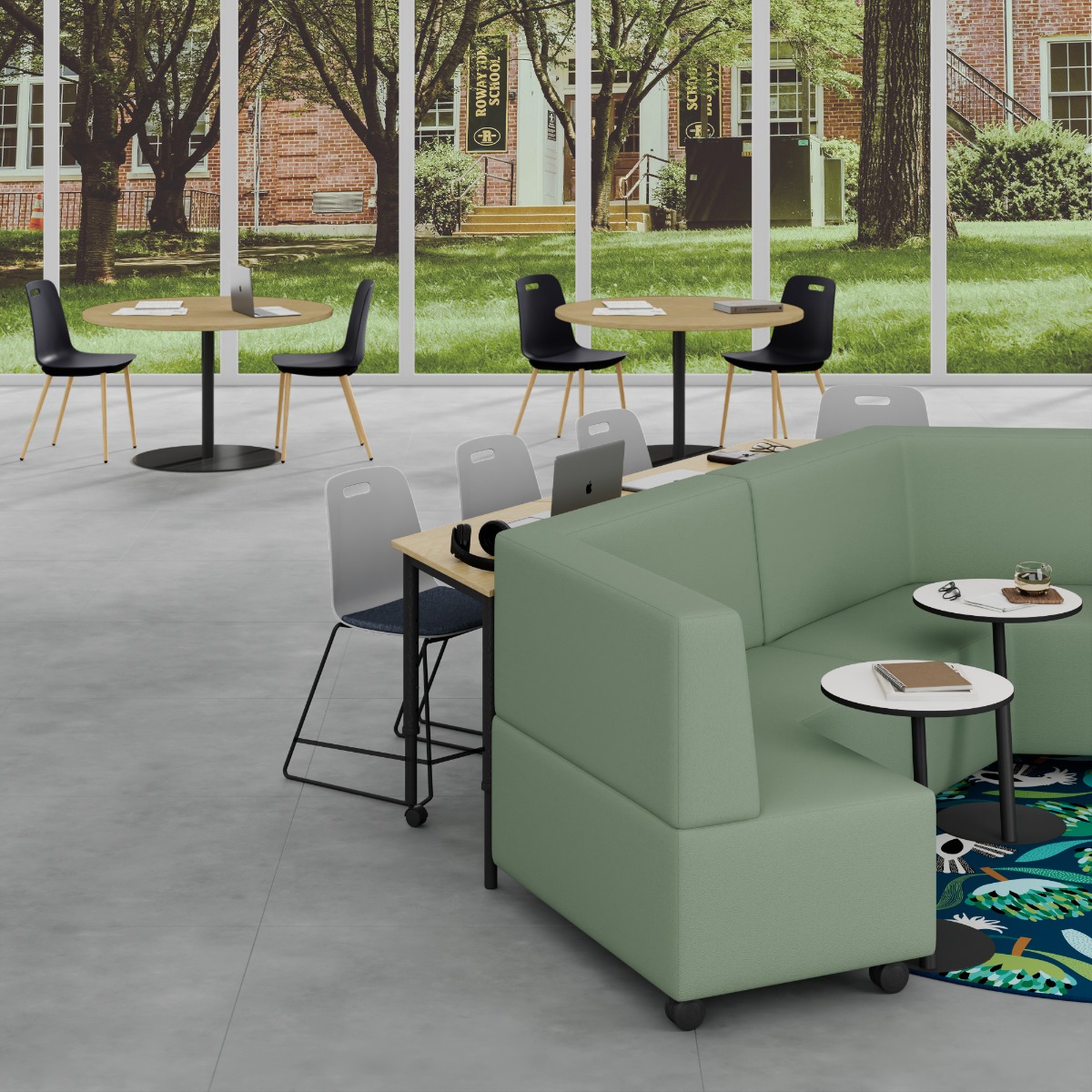 Luca Sled Stool - Plastic Shell with Seat Pad