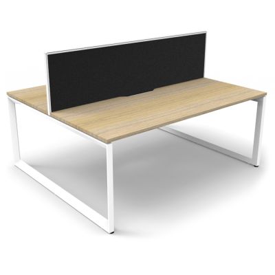 Aeon Loop Leg Double Sided Desk with Screen - Two Person
