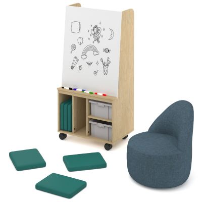 Doodle Cart Mobile Magnetic Whiteboard Storage 