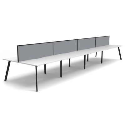 Lawson Double Sided Desk with Screen - Eight  Person