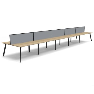Lawson Double Sided Desk with Screen - Ten  Person
