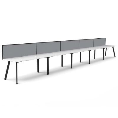 Lawson Single Sided Desk with Screen - Five Person