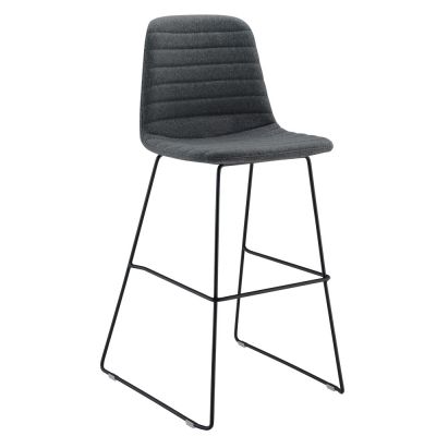 Lola Bench Stool Fully Upholstered in Charcoal
