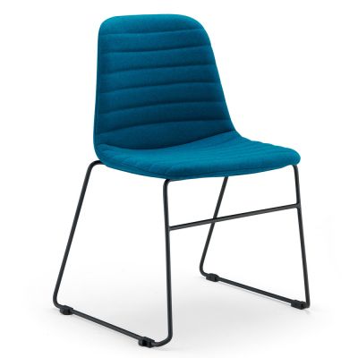 Lola Stacking Chair fully upholstered Grey