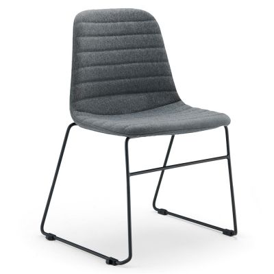 Lola Stacking Chair fully upholstered Grey