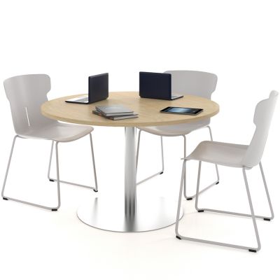 Platter Meeting Table - 1200Dia with Brushed Stainless Base