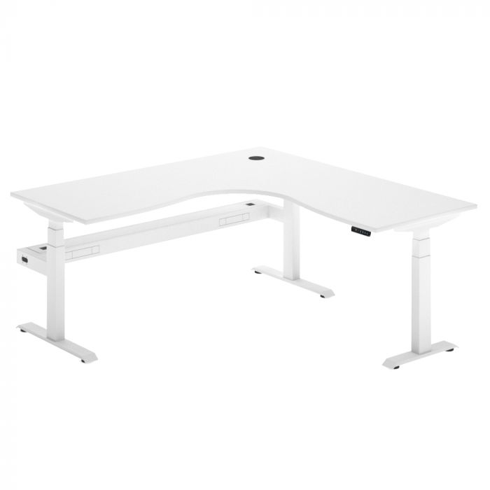 White corner standing sales desk