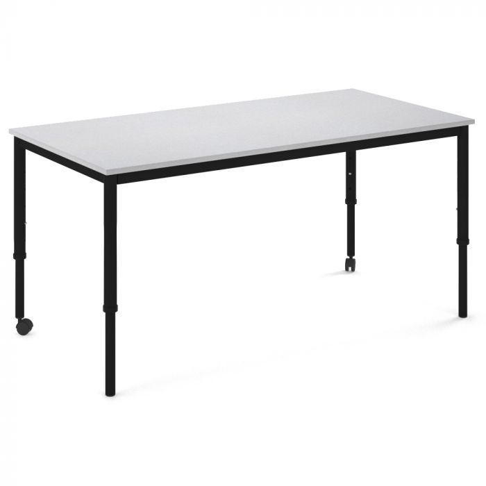 Adjustable height rectangular clearance table