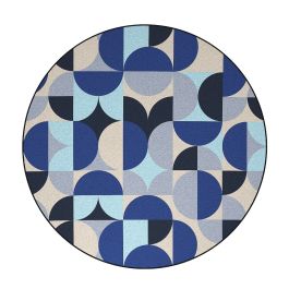 Tile Inlay Rug Round Geo Tile Round Rug | BFX Furniture