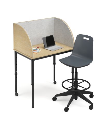 Luca Drafting Chair with Castors - Plastic Shell