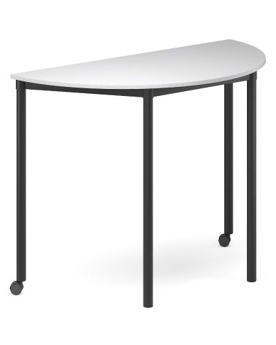 SmarTable Clique Arc Student Table-900h Fixed Height-With 2 Castors-Raw Birch Ply