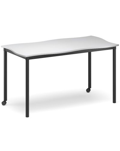 SmarTable Twist Double Student Desk-720h Fixed Height -With 2 Castors-Raw Birch Ply