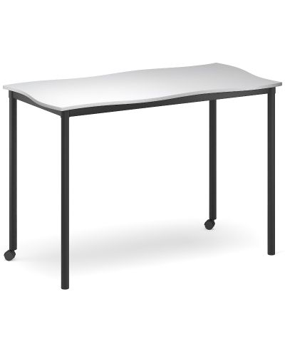 SmarTable Twist Double Student Desk-900h Fixed Height-With 2 Castors-Raw Birch Ply