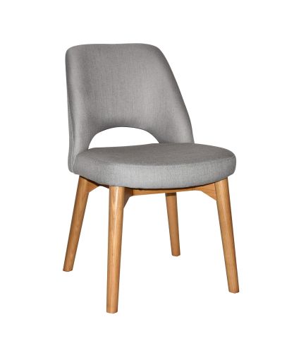 Steel Fabric / Light Oak Frame