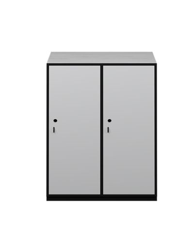 2 Large Doors | 1h x 2w | Black Carcase / Oyster Grey Door / Black Door Frame