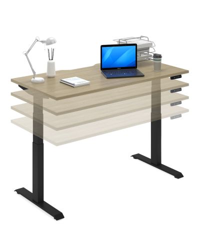 Ascendo Single Sided Electronic Sit Stand Desk with Scallop