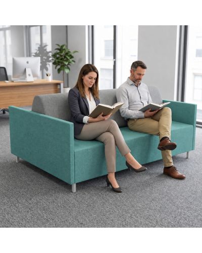 Double | Beachcomber Pewter Back / Beachcomber Aqua Fabric Seat & Arms 