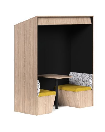 Country Fabric Seat Back with Beachcomber Manuka Fabric Seat | Rural Oak Board | Black AudioArt Interior