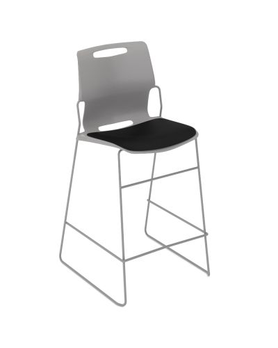 Castel Counter Height Chair - 650H - Oyster Grey Shell with Black Seat Pad