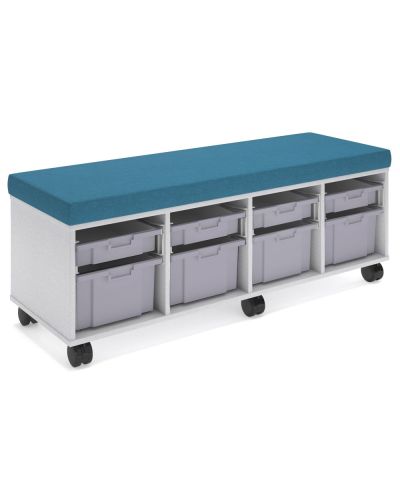 Half Cookie Stash Trolley - 4 Sm/ 4 Lg Tray - Zinkworks/Leura Blue
