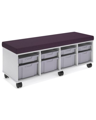 Half Cookie Stash Trolley - 4 Sm/4 Lg Trays - Zinkworks/Riverina Purple