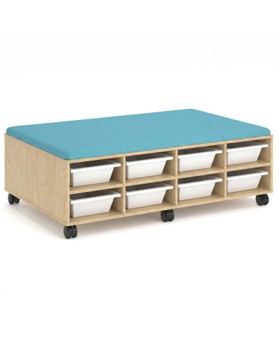 Beachcomber Atlantic Fabric / Raw Birch Ply / White Tote Trays