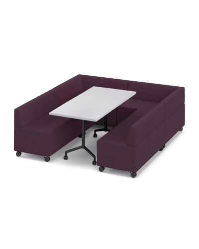 Mid Back | Lustrell Charisma Amethyst Vinyl Lounge | Zincworks Top / Black Base Platter Mars Mobile Flip Top Table 