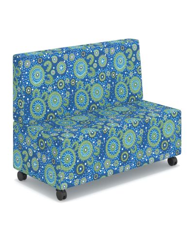 Mid Back | Lustrell Charisma Cobalt Vinyl | Mobile Lockable Castors