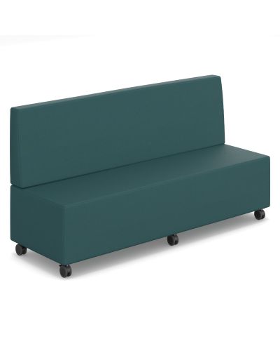 High Back | Lustrell Charisma Teal Vinyl | Mobile Lockable Castors