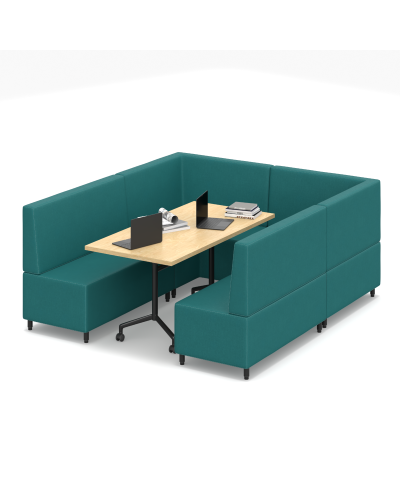 Mid Back | Beachcomber Midnight Fabric | Mobile Lockable Castors