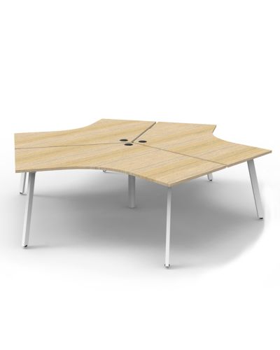 Deluxe Infinity 120 Degree Eternity Leg Workstation - 3 Person