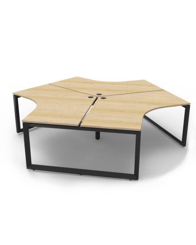 Deluxe Infinity 120 Degree Loop Leg Workstation - 3 Person