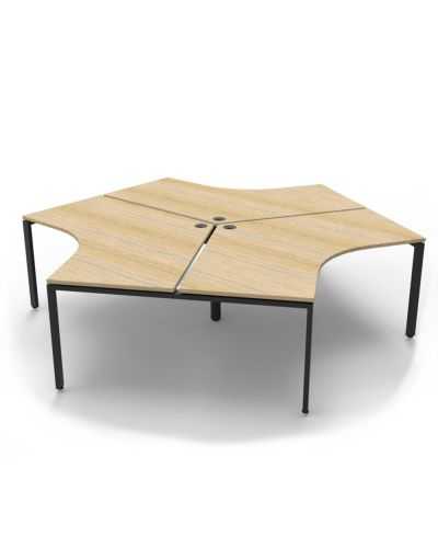 Deluxe Infinity 120 Degree Profile Leg Workstation - 3 Person
