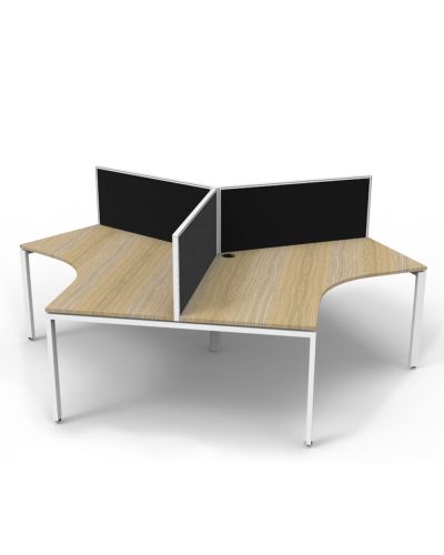 Deluxe Infinity 120 Degree Profile Leg Workstation - 3 Person