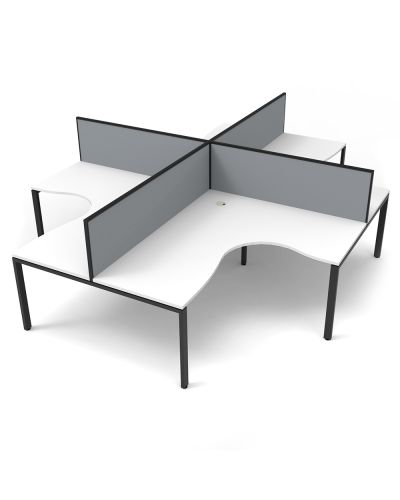 Deluxe Infinity Profile Leg Corner Pod with Screens - Four Person