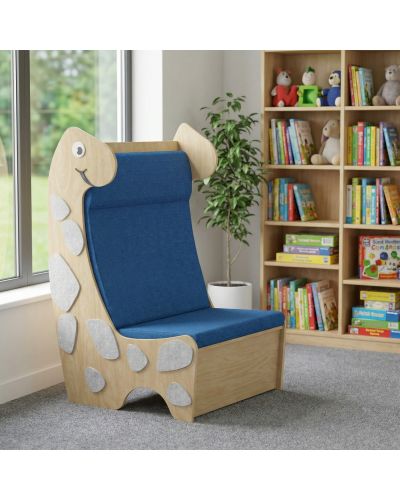 With Castors | Marle Grey Audio Art | Raw Birch Ply Board | Beachcomber Teal Fabric