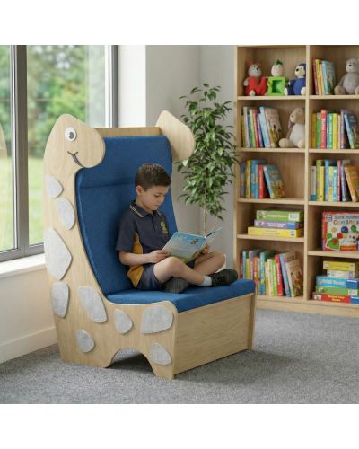 With Castors | Marle Grey Audio Art | Raw Birch Ply Board | Beachcomber Teal Fabric