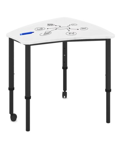 Smartable Evolve Senior Student Table-520 - 760h Adjustable Height-With 2 Castors-Writeable