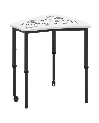 Smartable Evolve Senior Student Table-700 - 940h Sit Stand-With 2 Castors-Writeable