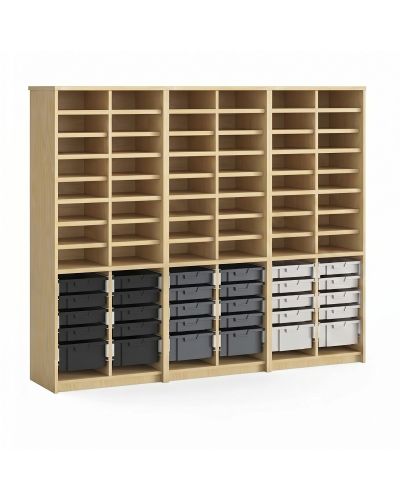 Raw Birch Ply | Black / Charcoal / Oyster Grey Stash Trays