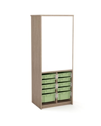 Rural Oak | 1800h x 700w | 2 Columns / 3 Adjustable Shelves | 8x Small & 2x Large Eucalypt Stash Trays | With Writeable Doors
