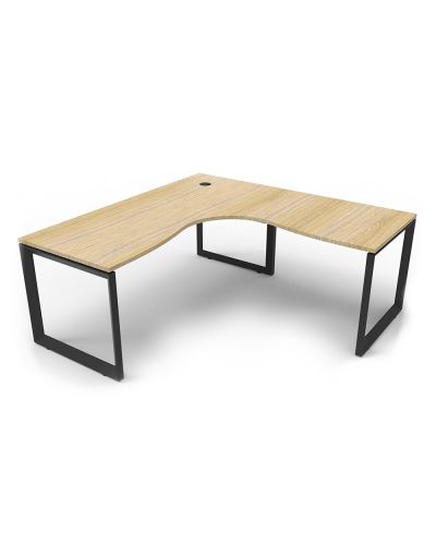Deluxe Infinity Loop Leg Corner Workstation - One Person