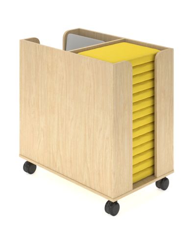 Raw Birch Ply Cart | Oyster Grey Zen Rests | Sunshine Yellow Jackpot Seat Pads