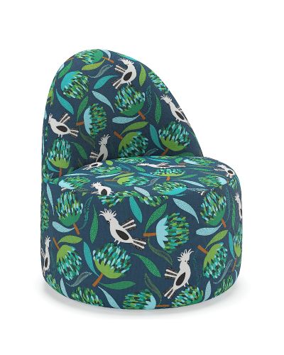 Jelly Single Seat Lounge Chair-BFX Exclusive Fabric - Cockatoo (Australiana) 