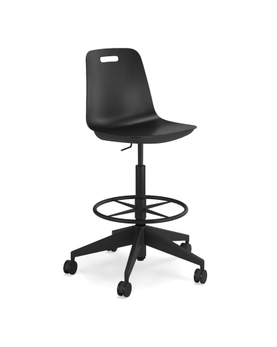 Luca Drafting Chair with Castors - Plastic Shell