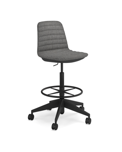 Luca Drafting Chair with Castors - Fully Upholstered
