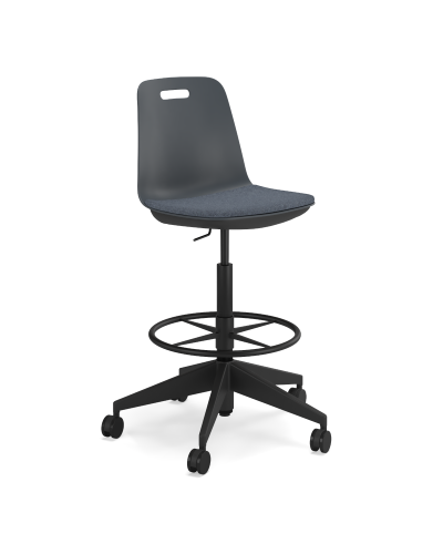 Luca Drafting Chair with Castors - Plastic Shell with Seat Pad