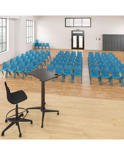 Luca Drafting Chair with Castors - Plastic Shell