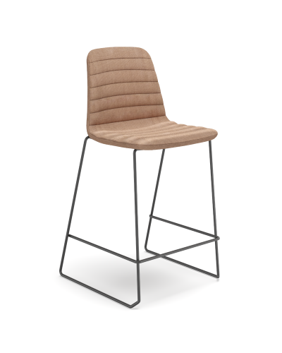 Luca Sled Stool - Fully Upholstered