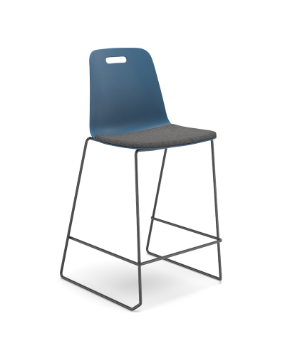 Luca Sled Stool - Plastic Shell with Seat Pad